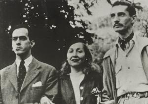 Con Carmen Santos y Mario Peixoto, actriz y diretor de la película Límite. Los tres fundaron el cineclub Chaplin Club.